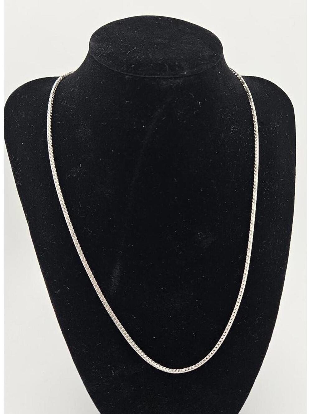 20in Sterling Silver w/Rhodium Plate Rounded Franco Box Link Necklace Chain
